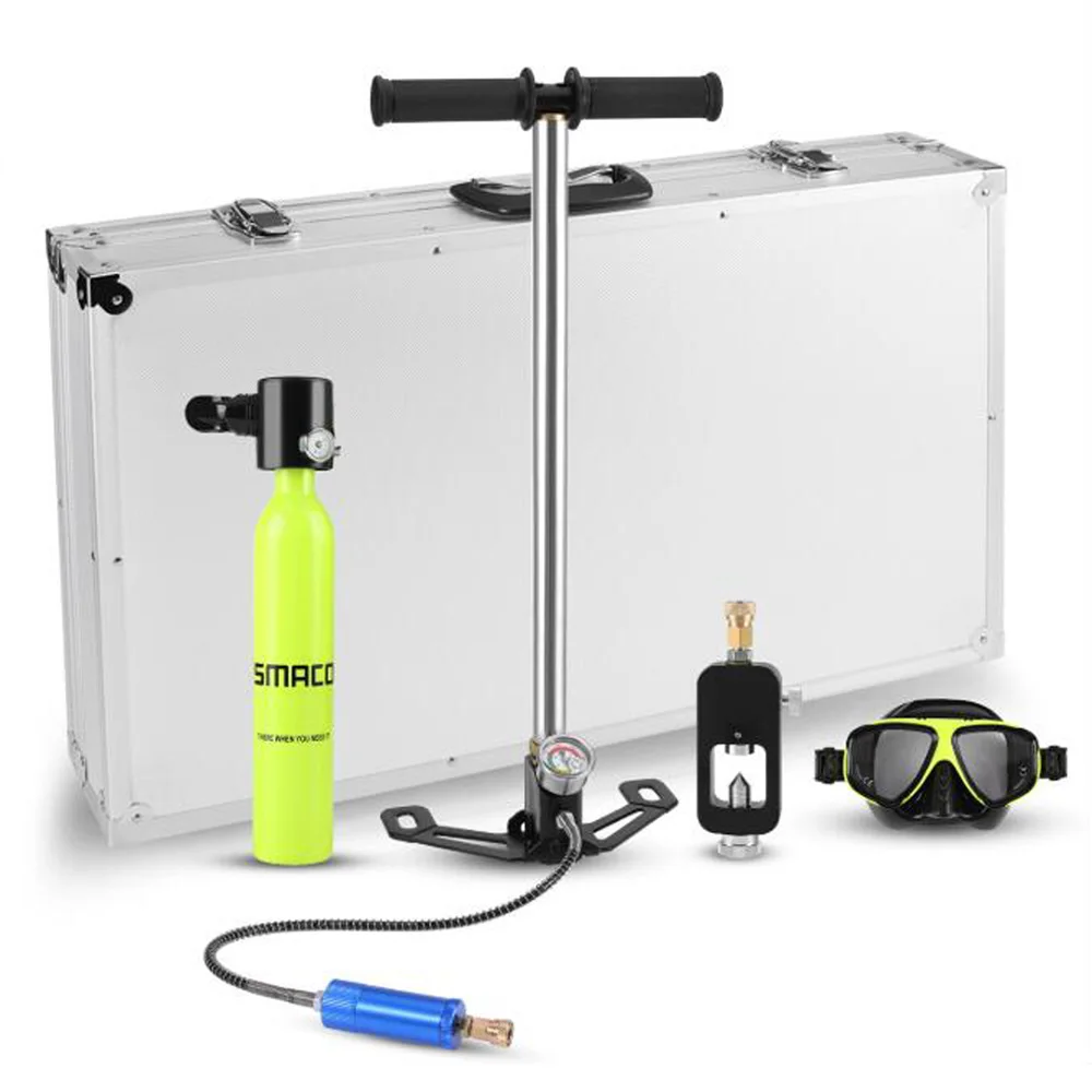 

SMACO Diving Equipment Mini Diving Oxygen Tank Underwater Snorkel Respirator Breath Oxygen Bottle Freedom Breath Underwater