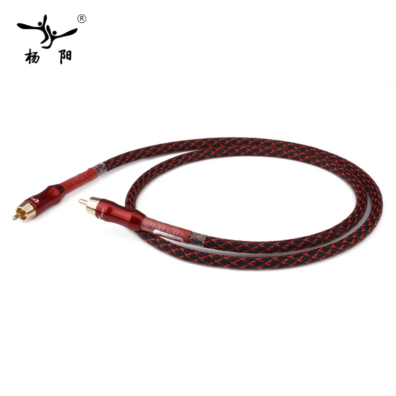 Цифровой коаксиальный аудио и видео кабель YYAUDIO 4N OFC 75 Ом Hi Fi Rca RCA штекер сабвуфер 1