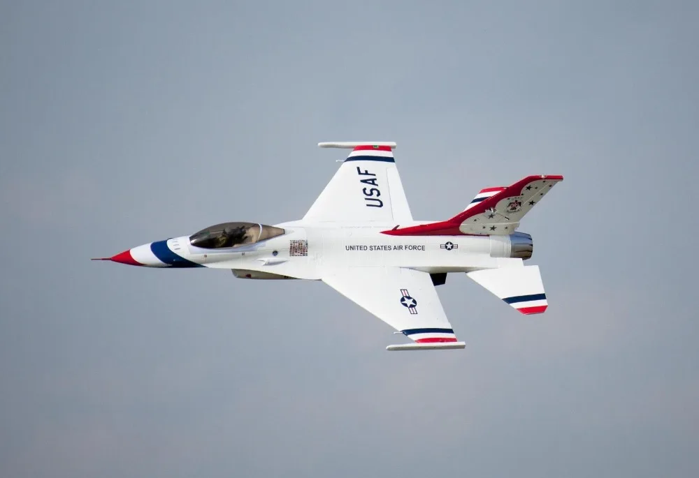 Электрический радиоуправляемый самолет Freewing 90 мм F 16 F16 Thunderbird color edf jet PNP|jet wash|jet