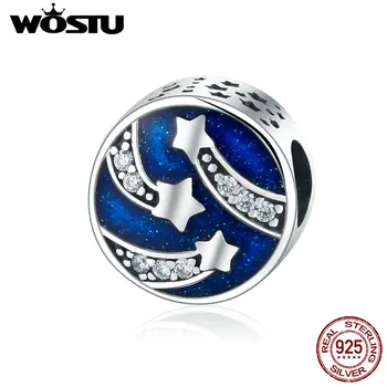 

WOSTU Brand 925 Sterling Silver Meteor Star Wish Beads Fit Original WST Charm Bracelet DIY Jewelry Christmas Gift CQC268