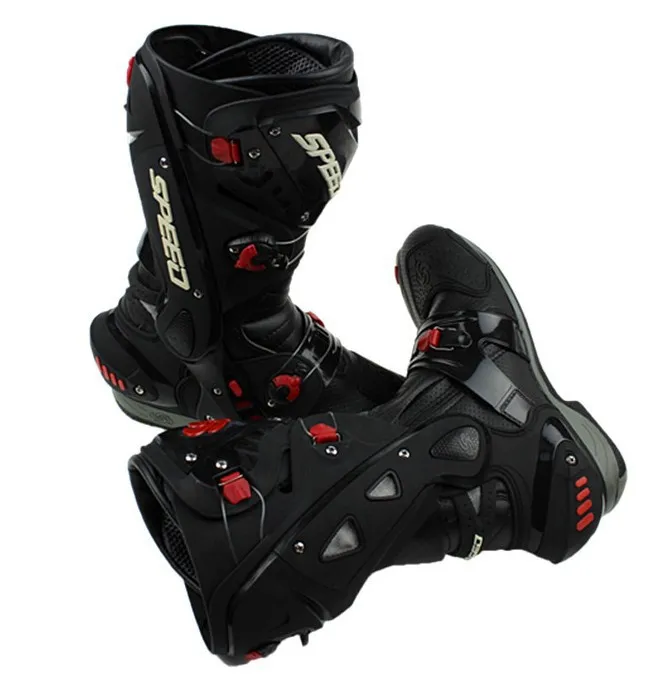 Motorcycle Boots Pro-Biker SPEED Racing moto Protective Gear Motocross Leather Long Shoes anti-slip Waterproof B1003