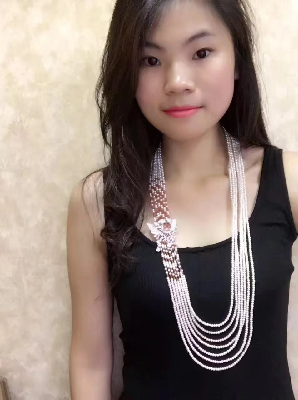 Ожерелье из натурального жемчуга 3 4 мм серебра 925 пробы|silver pearl|silver long necklacesilver necklace