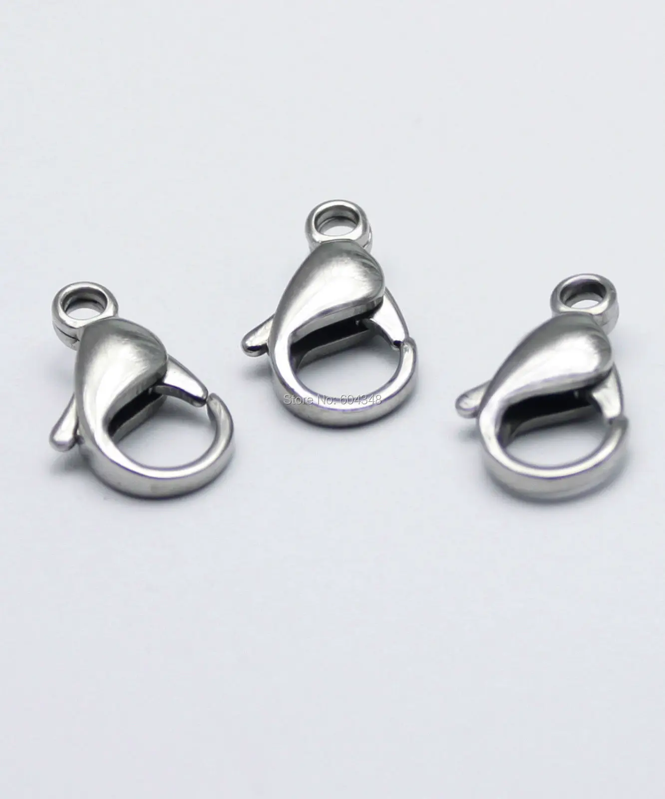 100pcs 13mm ( 316L )Stainless Steel Lobster Clasps Hooks For DIY