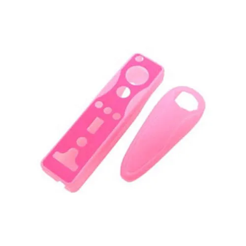 

Pink Soft Silicon Cover Case Skin Pouch for Nintendo Wii Remote Nunchuk Controller