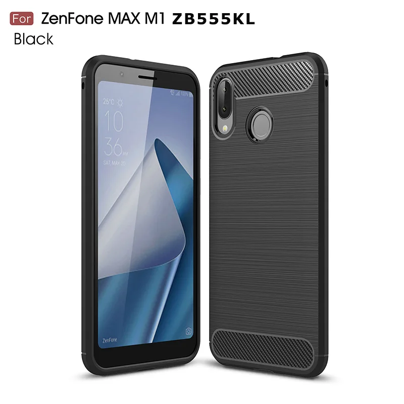 

Carbon fiber silicone case for Asus Zenfone Max (M1) ZB555KL funda coque soft tpu brushed cover etui kryt tok carcasa kilif husa