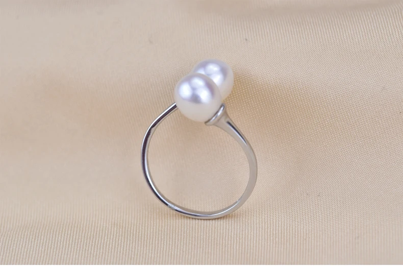 ZHBORUINI, хорошее ювелирное изделие, Ювелирное кольцо с жемчугом, двустороннее кольцо, натуральный пресноводный жемчуг, 925 пробы, Серебряное ювелирное изделие для женщин, подарок