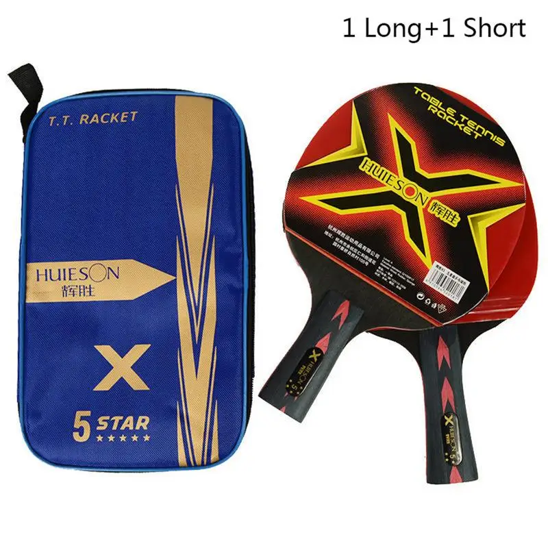 2 قطع ترقية 5 ستار الكربون تنس طاولة مضرب مجموعة خفيفة الوزن قوية بينغ بونغ المجذاف بات