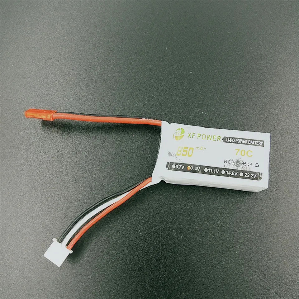7.4V 850MAH 2S 25C Lipo Battery JST Plug (1)