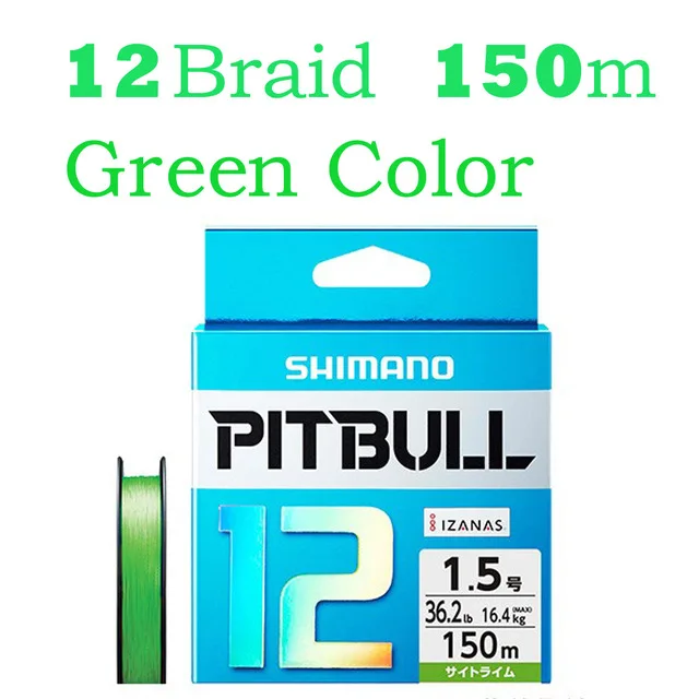 Сделано в Японии Новинка SHIMANO PITBULL X4 X8 X12 зеленый синий цвет TANATORU X4 многоцветная плетеная леска - Цвет: Светло-зеленый