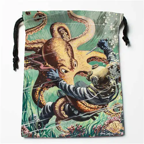 Пользовательские печати Осьминог(3) сумки для покупок на шнурках дорожный мешочек для хранения плавать Туризм игрушка сумка унисекс мульти Size18-12-05-89