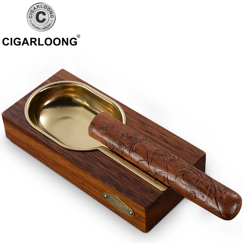 

cigar gold plated smoke ashtray tank piano paint sangioveses cedar wood smoke detector ashtary LC-072