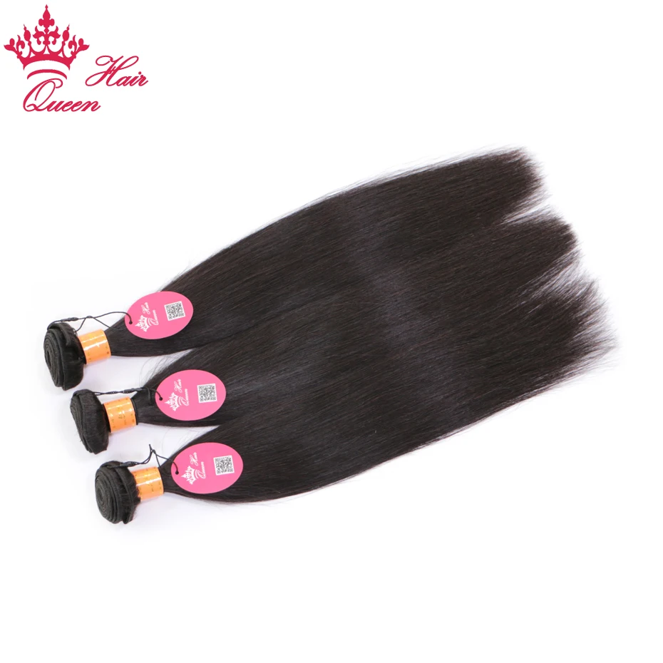 Queen hair индийские прямые волосы плетение 3 шт. пучки сделки 100% пряди человеческих волос для наращивания волосы remy двойной уток натуральный