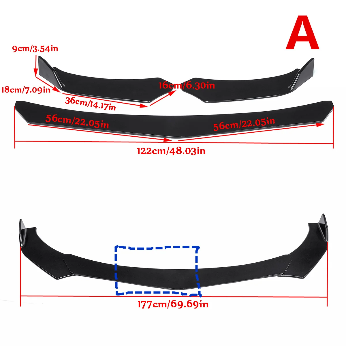 3 pc negro Universal Protector de coche frontal de labio parachoques divisor difusor protección aletas cuerpo Spoiler Kits para Ford para Benz para BMW 3 pc negro Universal Protector de coche frontal de labio parachoques divisor difusor protección aletas cuerpo Spoiler Kits para Ford para Benz para BMW