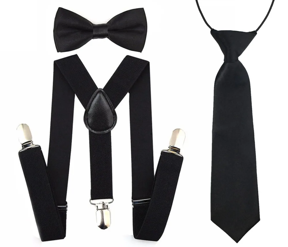 kids suspender set black