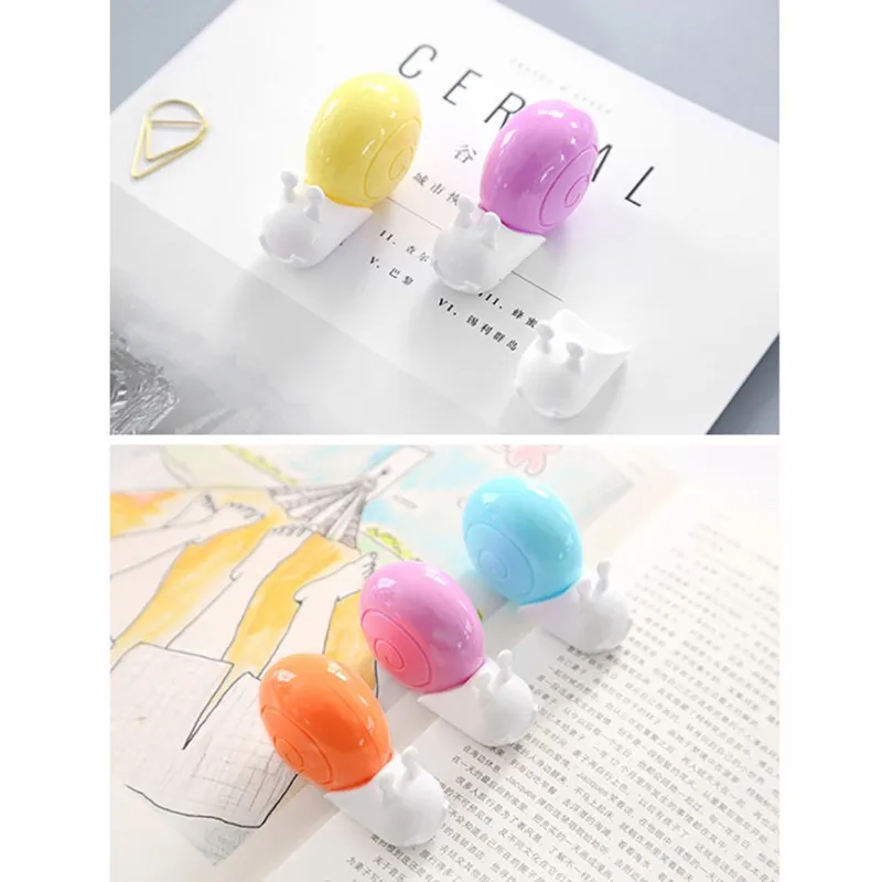 Cute Animal Snails Tape 6m White Student Correction Kawaii Stationery Office School Supplies Random Color Delivery|Корректирующие