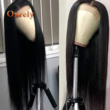 Oxeely Длинные прямые парики на кружеве жаропрочные волокна волос Glueless черные прямые синтетические парики на кружеве для черных женщин