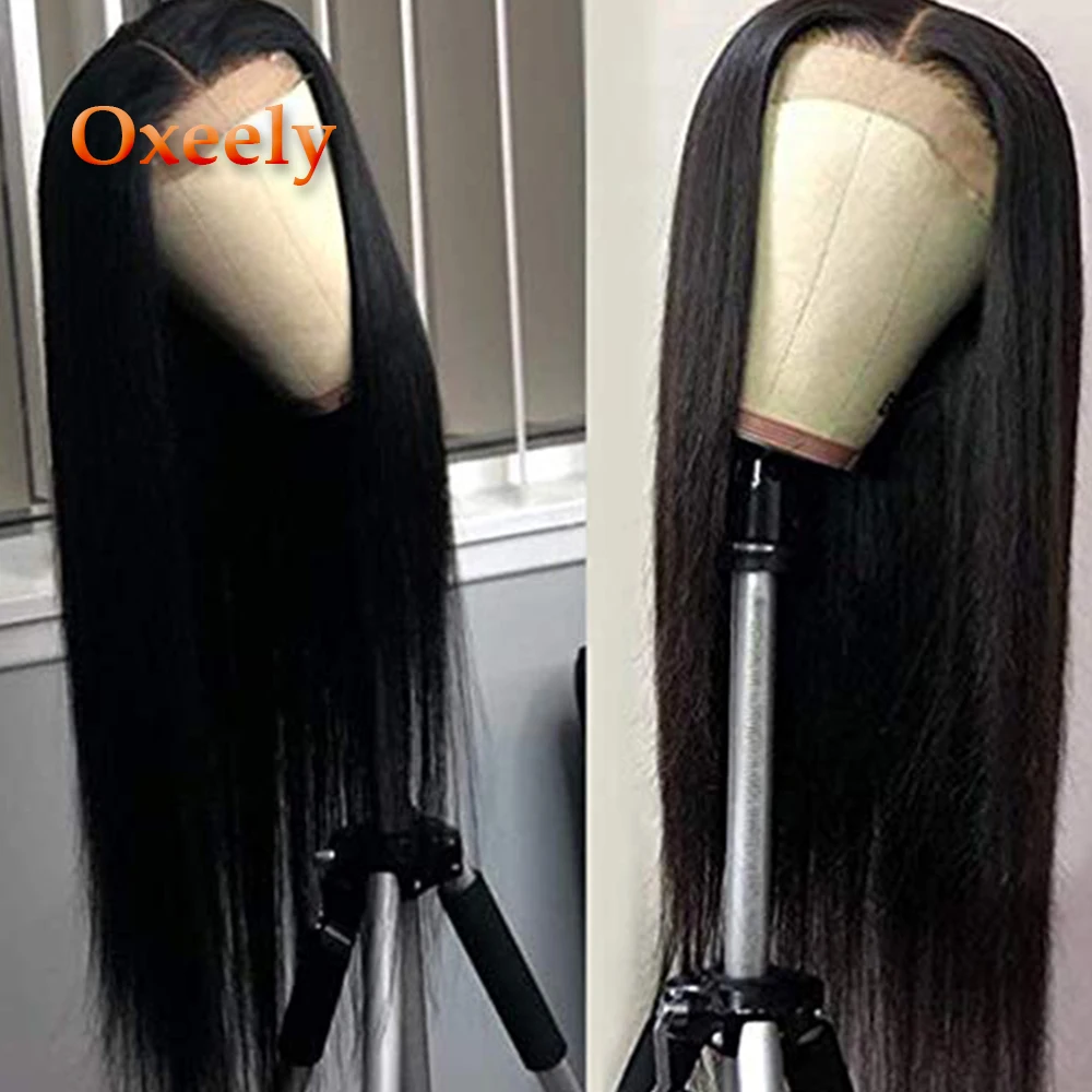 

Oxeely Long Straight Lace Front Wigs Heat Resistant Fiber Hair Glueless Black Straight Synthetic Lace Front Wigs for Black Women