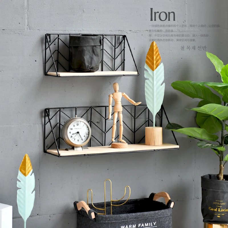 

New!Net design Wall Rack Iron Flower Vase Holder Multi-use Metal Wall Sundries Holder Wall Shelf Storage Basket House Decor