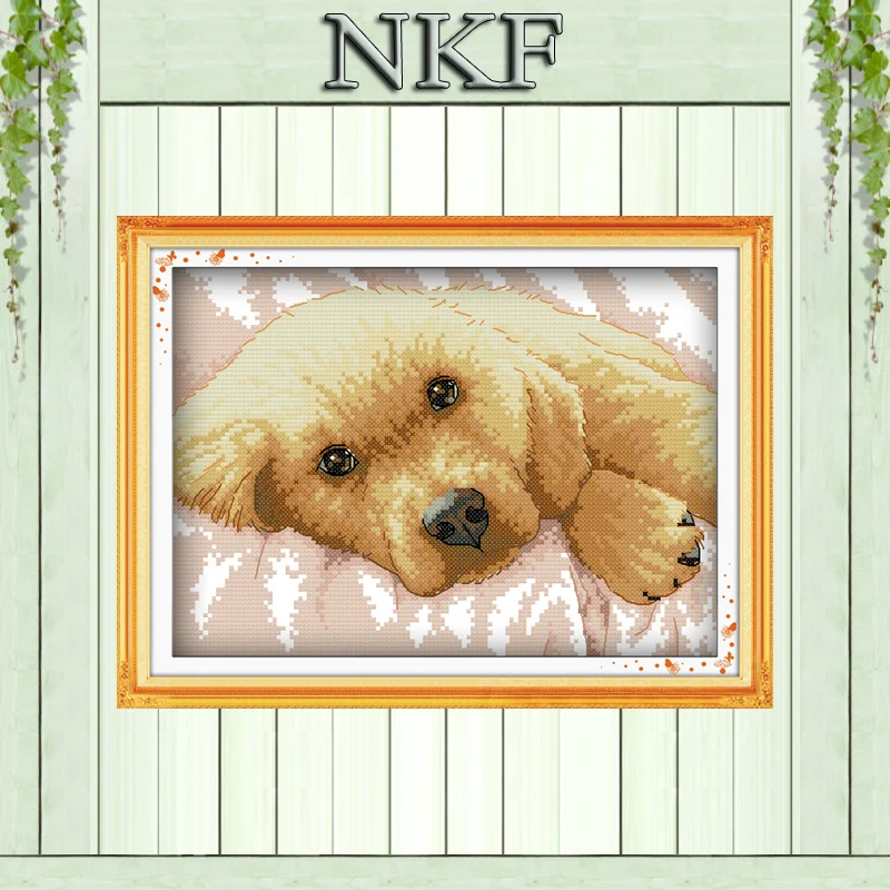 

Homesick lovely Dog miss Home Decor,11CT pattern printed on the canvas DMC Cross Stitch kits,14CT needlework Set DIY embroidery