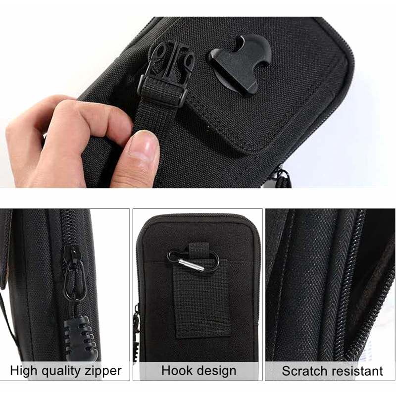 6 Inch Hot Mobile Phone Bag Quality Men's Cigarette Mobile Phone Waist Bag Outdoor Casual High Quality Fanny Pack