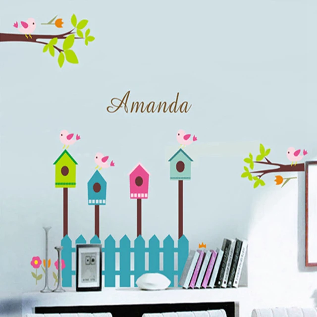 Kids Bedroom Vinyl cartoon birds on the fence vinyl wall stickers for kids bedroom Kids Bedroom Vinyl cartoon birds on the fence vinyl wall stickers for kids bedroom