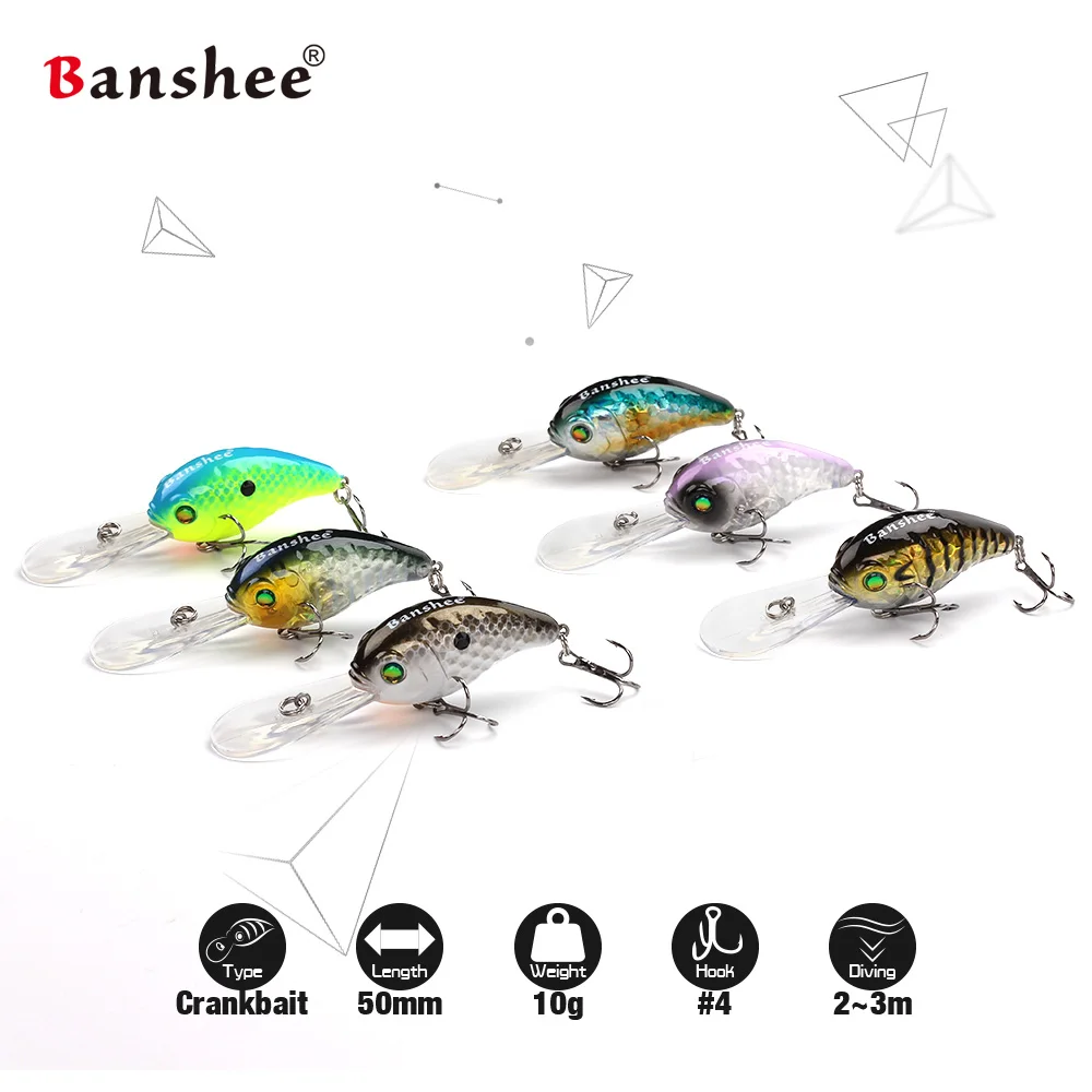 Banshee 6 шт./лот 50 мм 10 г VC04 Deep Chub Дайвинг кренкбейты плавающая приманка для рыбалки погремушка звук воблер, твердая искусственная приманка