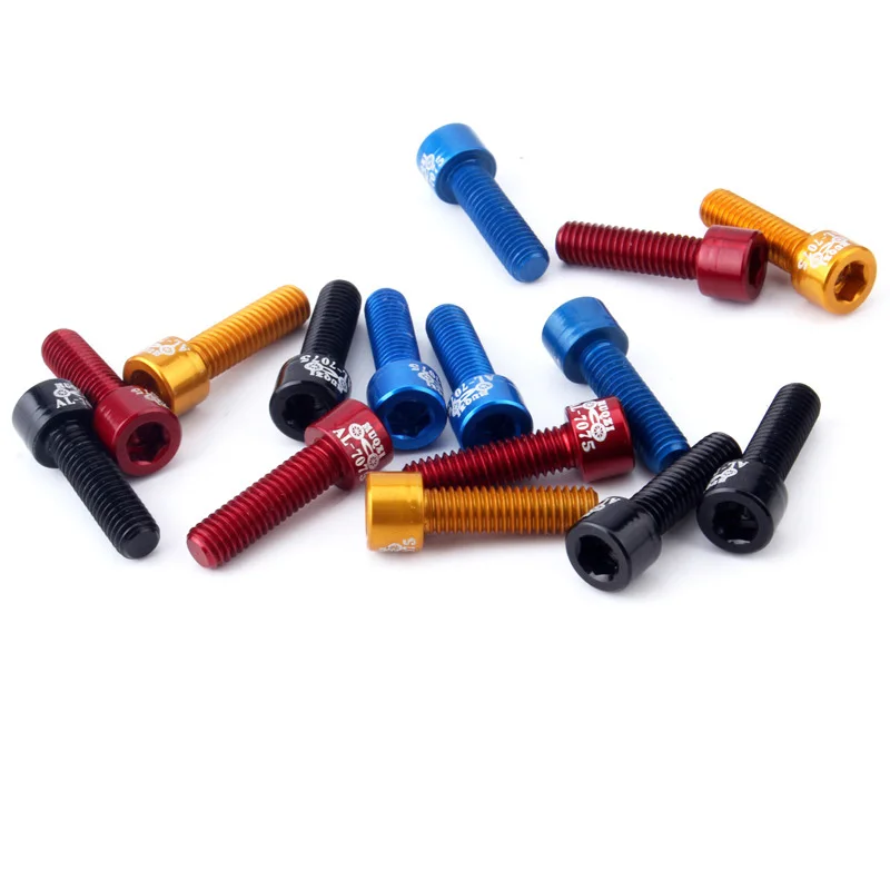 

4pcs Mini Bicycle Handlebar Stem Screw M5x17mm Aluminum Alloy Bolt Fixed Gear MTB