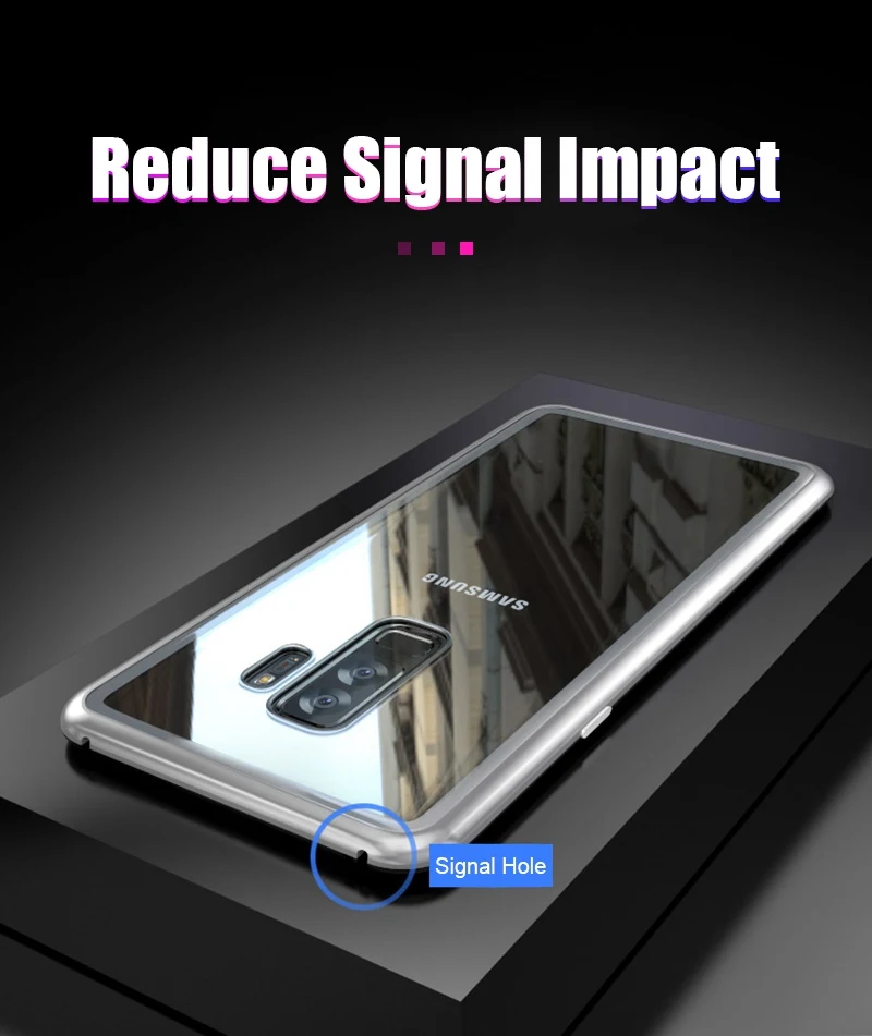 Artisome Magnetic Adsorption Case For Samsung Galaxy S9 S8 Plus Case For Samsung Note 8 Magnet Metal Tempered Glass Back Cover   (4)