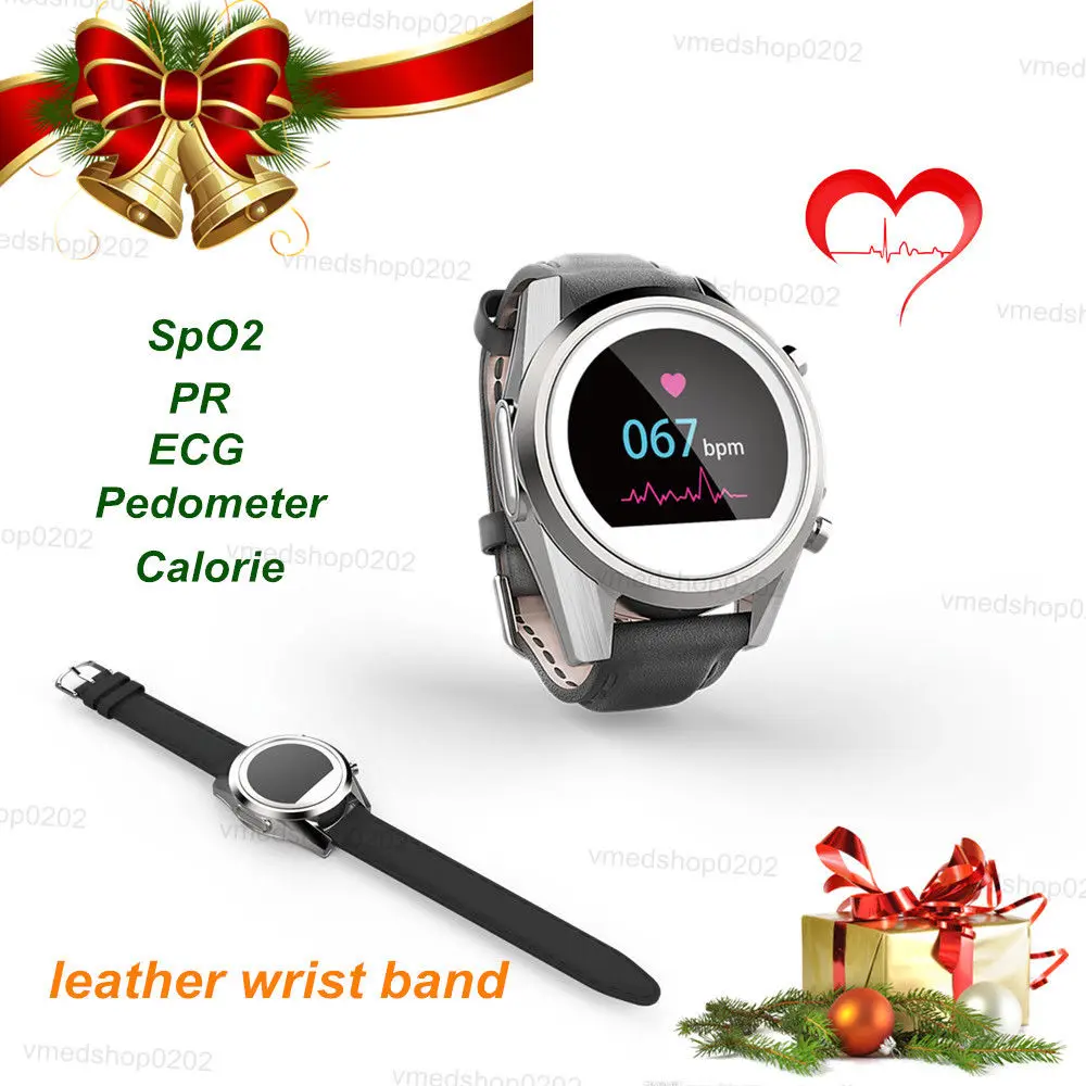 

CMS50K1 Wrist wear SpO2 PR Pulse Oximeter ECG Heart rate Monitor Pedometer Watch