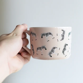 

Brief cartoon animal coffee cup Zebra polar bear giraffe ceramic cup