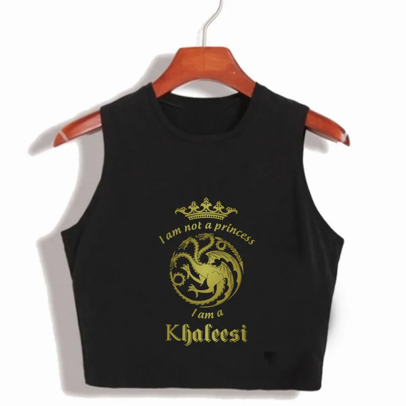 I'm Not A Princess Khaleesi женские кроп Топы Игра престолов хлопковые летние футболки