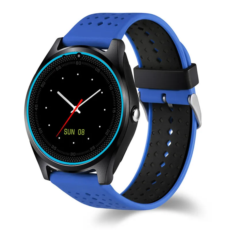 

Fashion V9 Colorful Bluetooth Smart Watch Support Pedometer Handsfree Sync MP3 Speaker SIM TF Card Wrist Watch For Mobile Phone