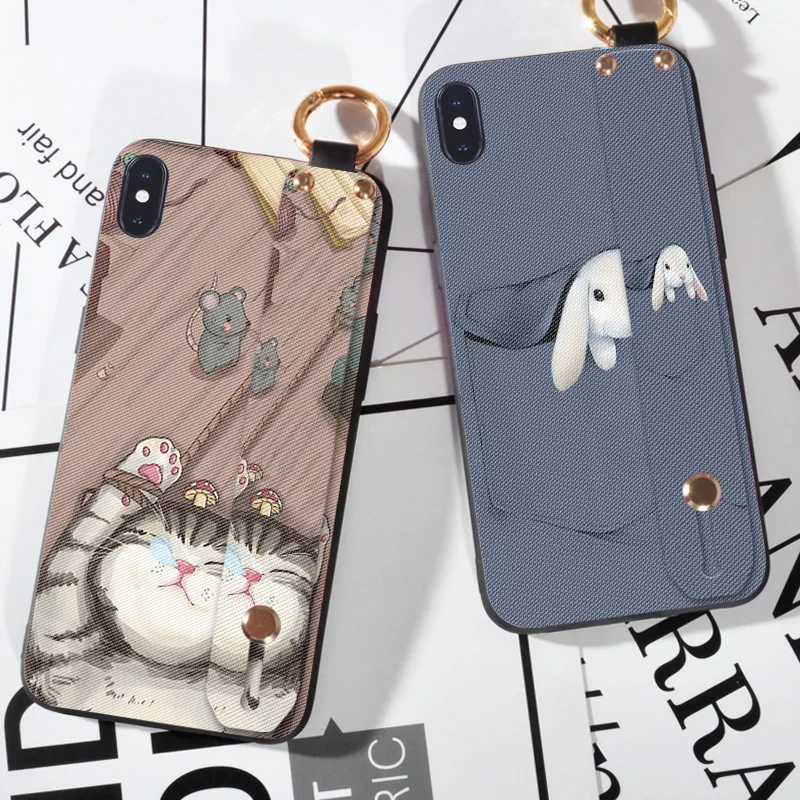 

Luxury Wristband Soft Cover Case For for iPhone 11 Pro XR XS MAX X 8 Plus 7 + Cute Cat Cover Capa For iPhone 7 6 6S Plus 5S SE