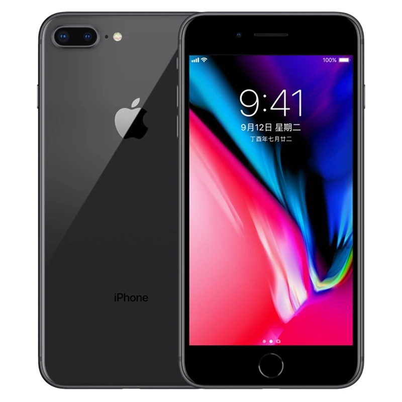 Разблокированный мобильный телефон Apple iPhone 8 Plus LTE, 3 Гб ОЗУ, шестиядерный, 5,5 МП, дюймов, iOS, отпечаток пальца, используемый смартфон - Цвет: Black
