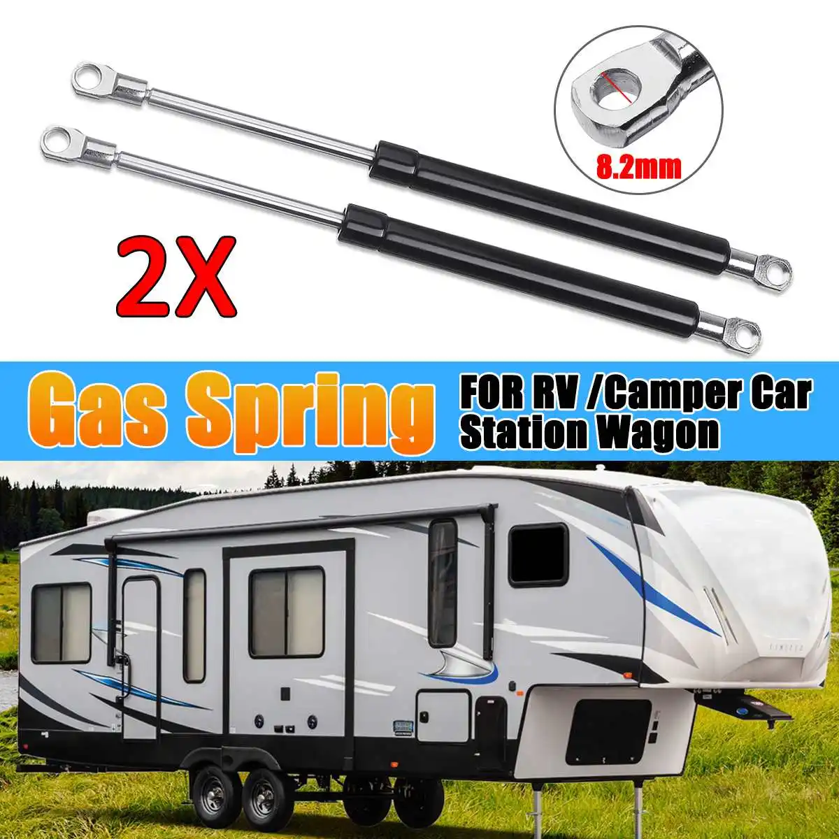 

1 Set 40N 300mm New Caravan Motorhome Replacement Gas Struts Bars Support Gas Spring For Seitz Dometic Heki 2 E015 8.2mm/10.2mm