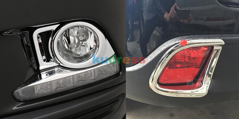 Для Toyota Highlander ABS хром передняя задняя противотуманная лампа крышка отделка противотуманной фары лампа протектор рамка противотуманной фары украшение