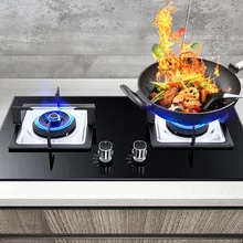 Factory Direct Sale 4.2kw Gas Stove Dual-cooker 2 Pots Table Embedded Liquefied Natural Gas Copper Cover Bulit-in Gas Hobs Oven