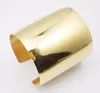 Punk Style 316L Stainless Steel Extra Wide Gold Color Bracelets Cuff Bangles Blank For Women 3
