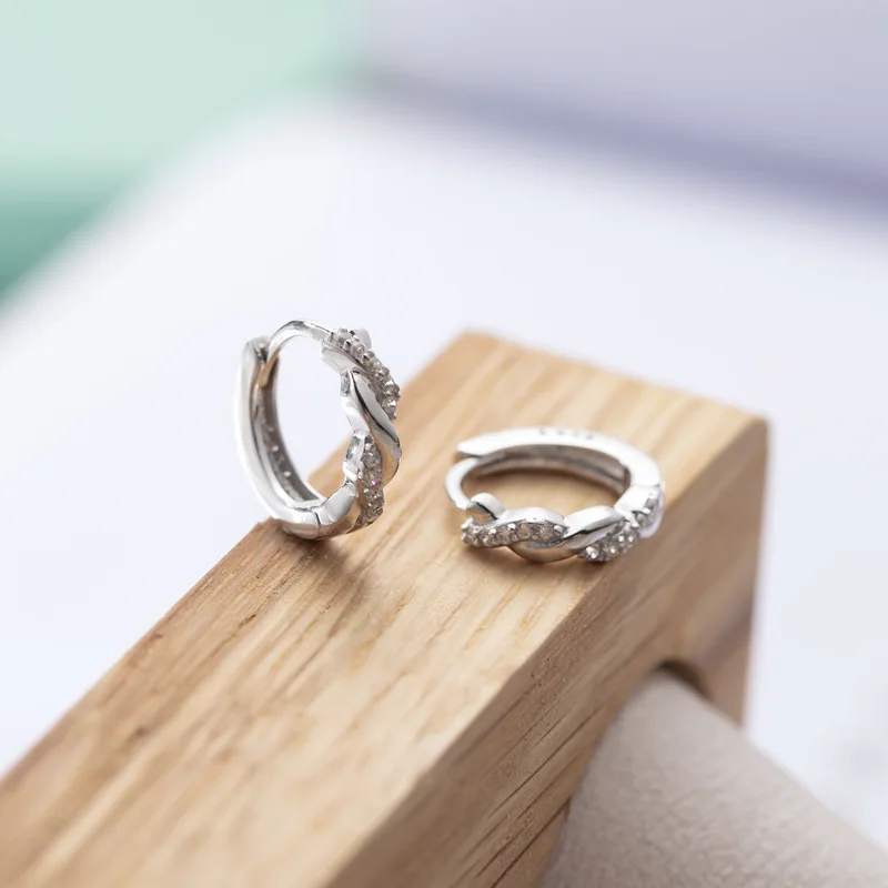 

925 Sterling Silver Cubic Zirconia Small Hoops Earrings for Women Fashion Korean Circle Ear Ring CZ Earings Christmas Jewelry