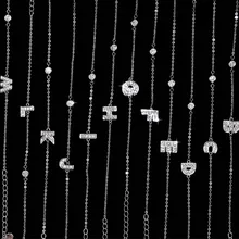 Качественный кубический циркон кристалл проложили 26 буквы алфавита браслет с буквами цепи модные женские ювелирные изделия