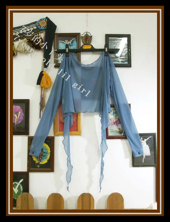 

Transparent thin belly danc Long sleeve top CG14-103