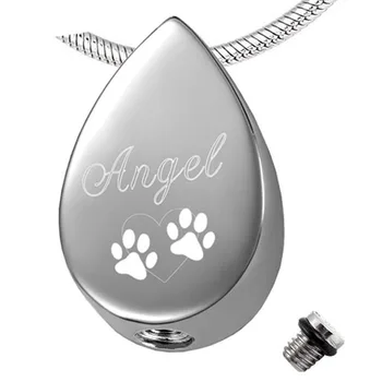 

IJD19137 Stainless Steel Water Drop Pet Dog&Cat Ash Jewelry Charm Design Women Necklace Cremation Urns Ashes Cheap Sale