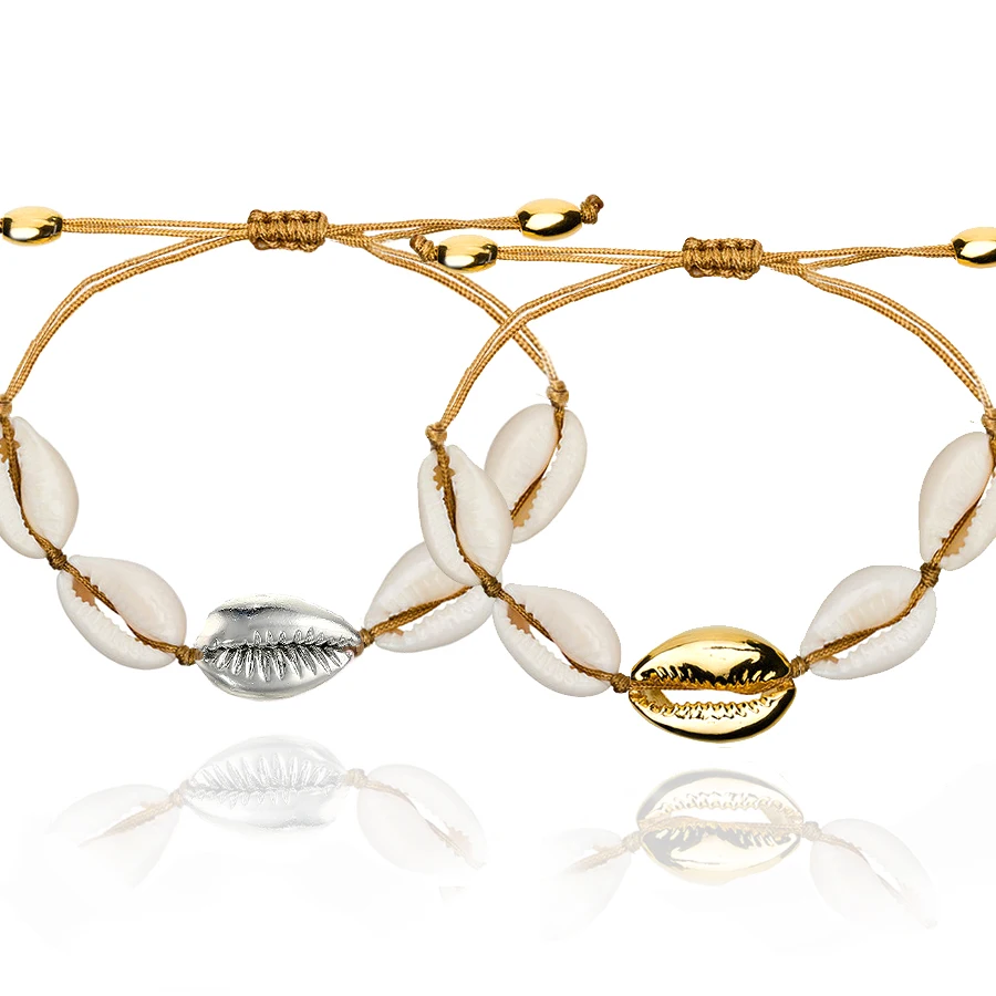 

gold Cowrie shell Bracelet femme Adjustable boho Macrame friendship bracelet Real Seashell Bracelet Mothers Day Jewelry Gift