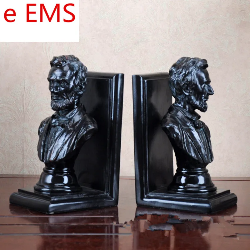 

Gypsum Abraham Lincoln Bookends Bust Statesman Statue POTUS Book End Resin Craftwork Home Decorations Art Material L2345