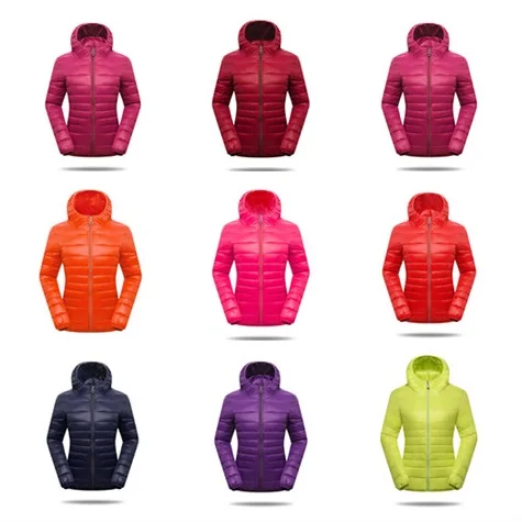 Women Winter Ultra Light Down Coat Hooded Slim Long Sleeve Duck Down Jackets Women Parka Zipper Coats Plus Size