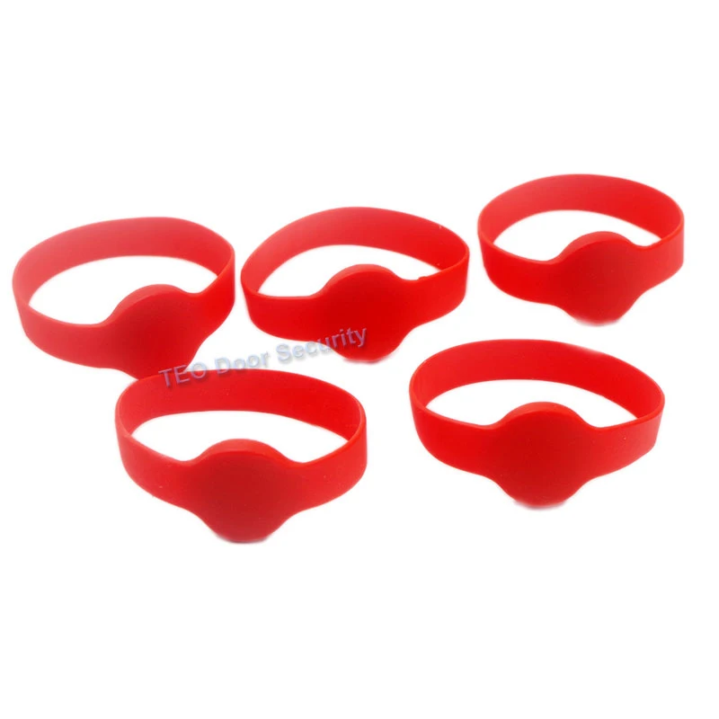 5 RFID Wristband 125khz EM4100 ID round head Silicone Proximity Smart Bracelet