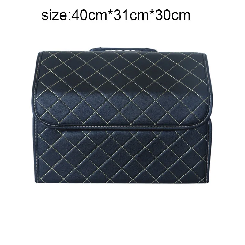 Car Trunk Box Storage Bag Organizer High Capacity Multi use PU Leather Car Seat Back Organizers