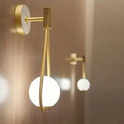Современный Стекло настенный светильник золото светодиодные Настенные светильники для домашнего декора Спальня подсветка для зеркала в
