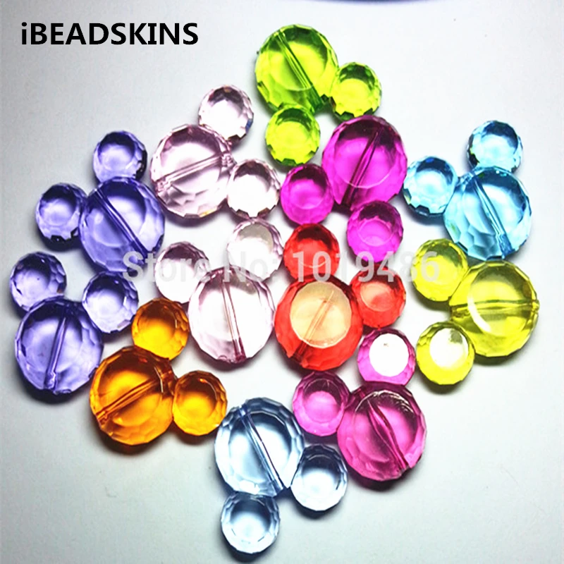 

50pcs/Lot 37x33mm ( choose color) chunky Transparent Acrylic minnie Head beads for chunky Jewelry necklace