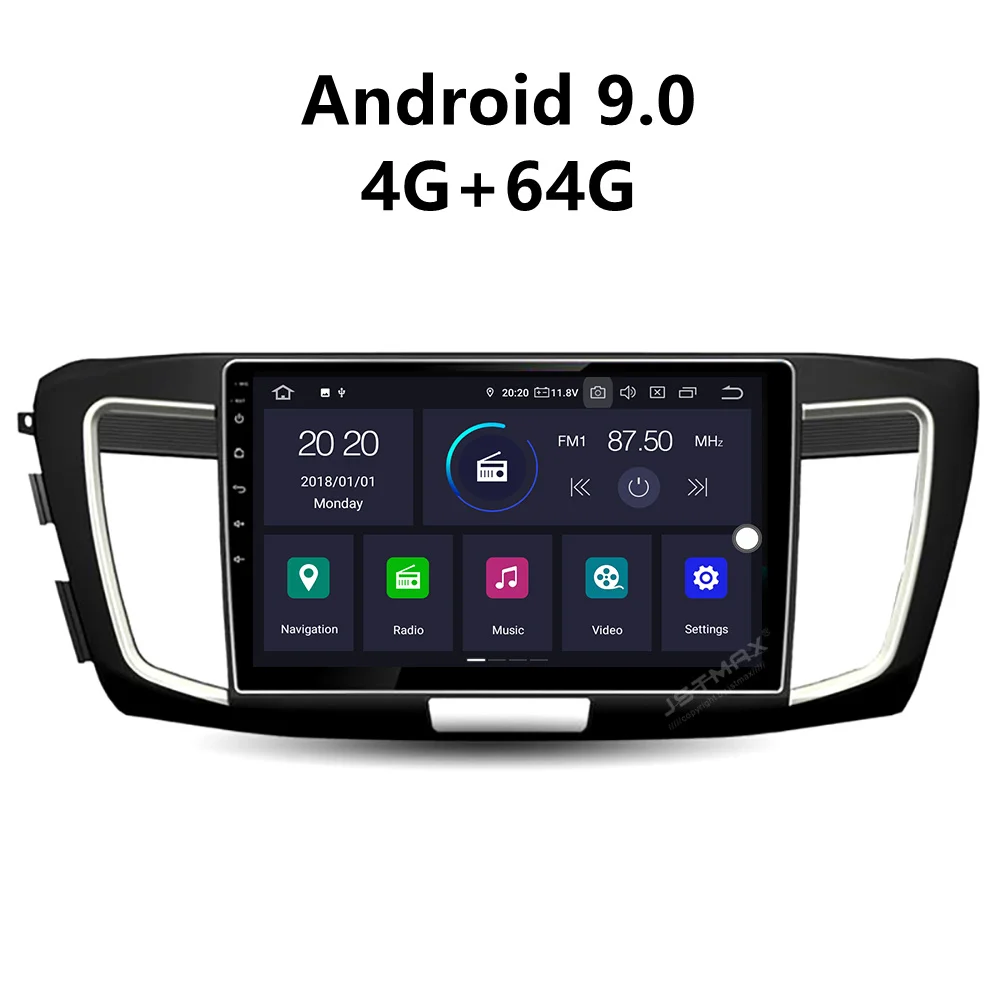 

JSTMAX 10.2'' Android 9.0 4G + 64G ISP Screen Car DVD Radio Stereo Player For Honda Accord 9 2.0L 2013 2014 2015 2016 2017 Radio